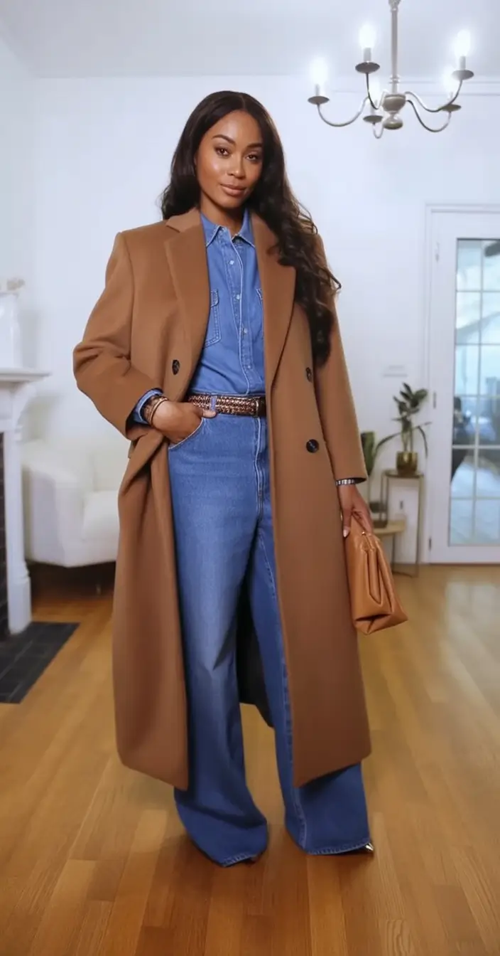 Trendy fall outfits Ideas for black women in 2025 Denim on Denim Elevated