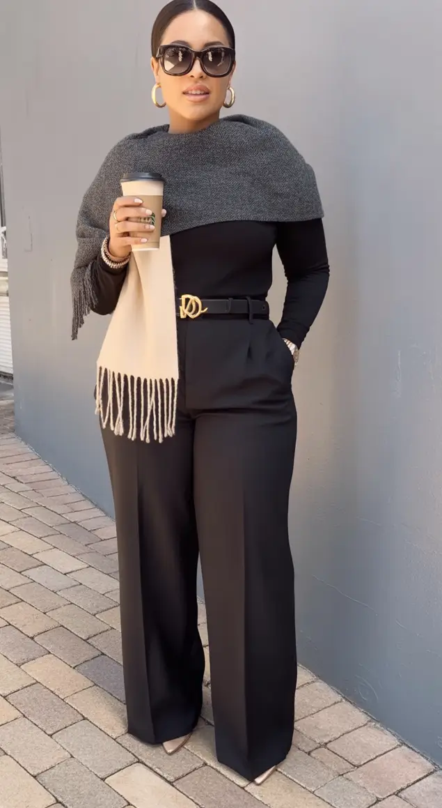 Trendy fall outfits Ideas for black women in 2025 Corporate Sleek With a Cozy Edge