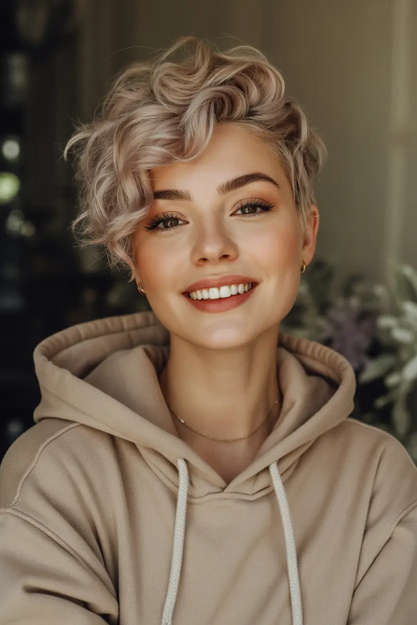 Trendy Pixie Haircuts to Try This Fall 2025 Soft Tousled Waves with Feminine Warmth