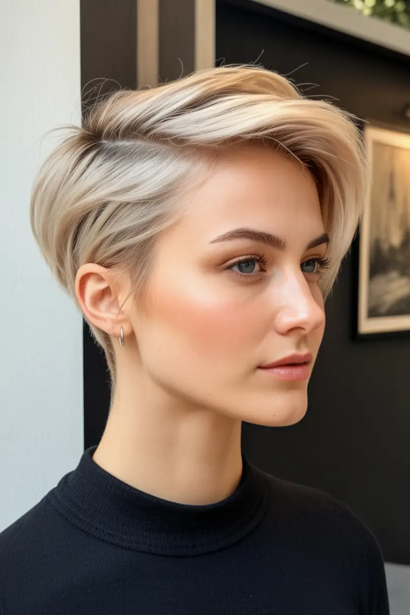 Trendy Pixie Haircuts to Try This Fall 2025 Soft Sweep with a Side Part